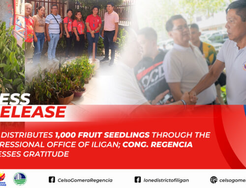 DENR DISTRIBUTES 1,000 FRUIT SEEDLINGS THROUGH THE CONGRESSIONAL OFFICE OF ILIGAN; CONG. REGENCIA EXPRESSES GRATITUDE